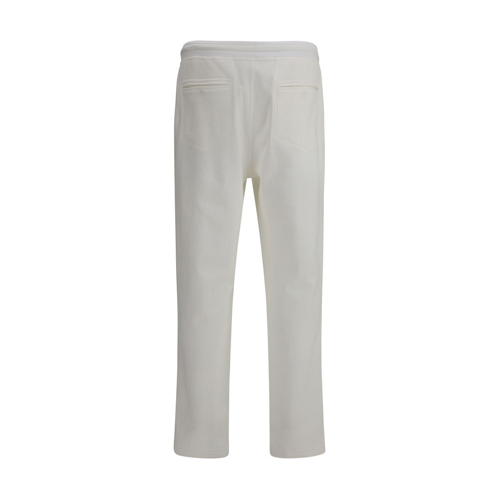 Brunello Cucinelli White Cotton Joggers (Workout Pants) Brunello Cucinelli