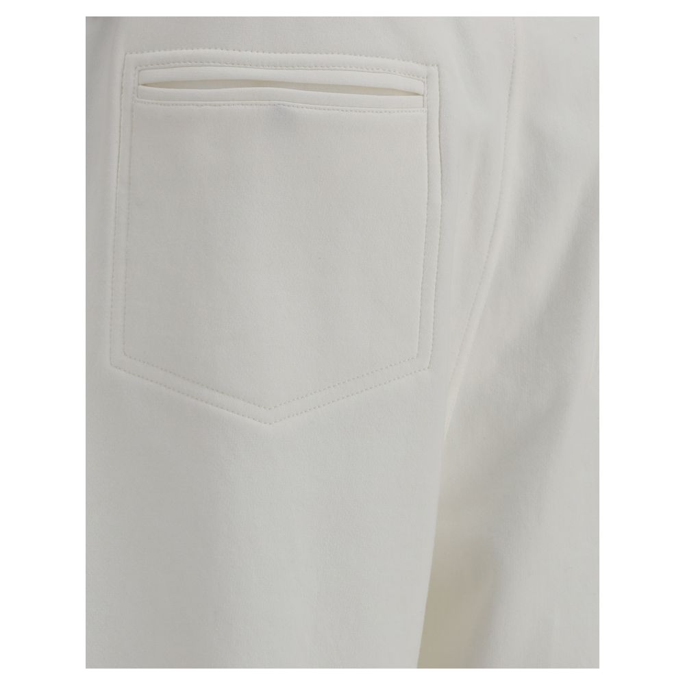 Brunello Cucinelli White Cotton Joggers (Workout Pants) Brunello Cucinelli