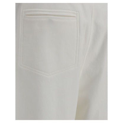 Brunello Cucinelli White Cotton Joggers (Workout Pants) Brunello Cucinelli