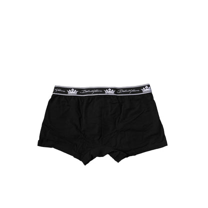 Dolce & Gabbana Black Cotton Stretch Regular Boxer Underwear Dolce & Gabbana