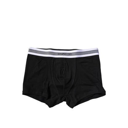 Dolce & Gabbana Black Cotton Stretch Regular Boxer Underwear Dolce & Gabbana