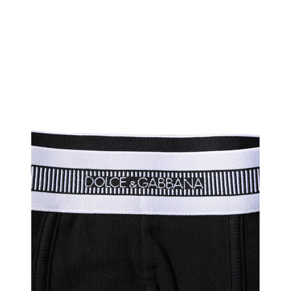 Dolce & Gabbana Black Cotton Stretch Regular Boxer Underwear Dolce & Gabbana