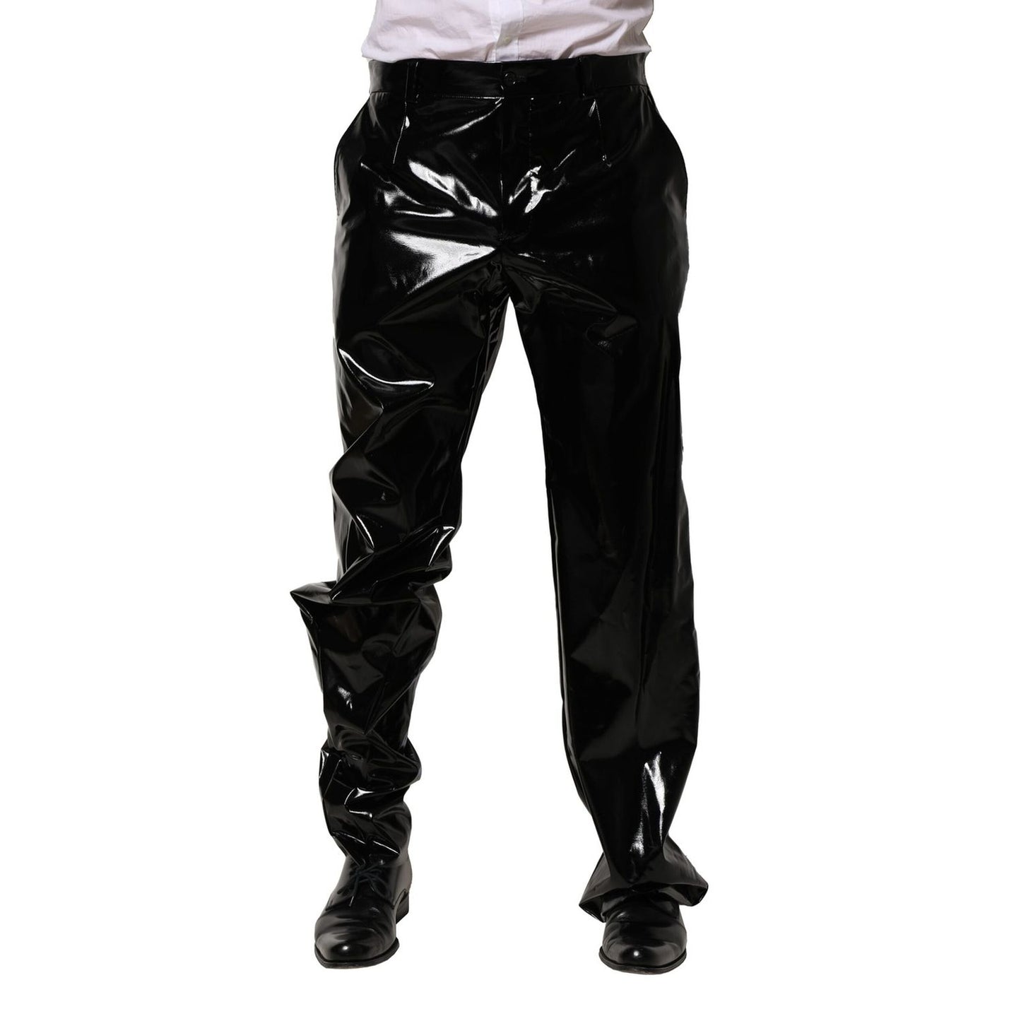 Dolce & Gabbana Black Nylon Straight Men Pants Dolce & Gabbana