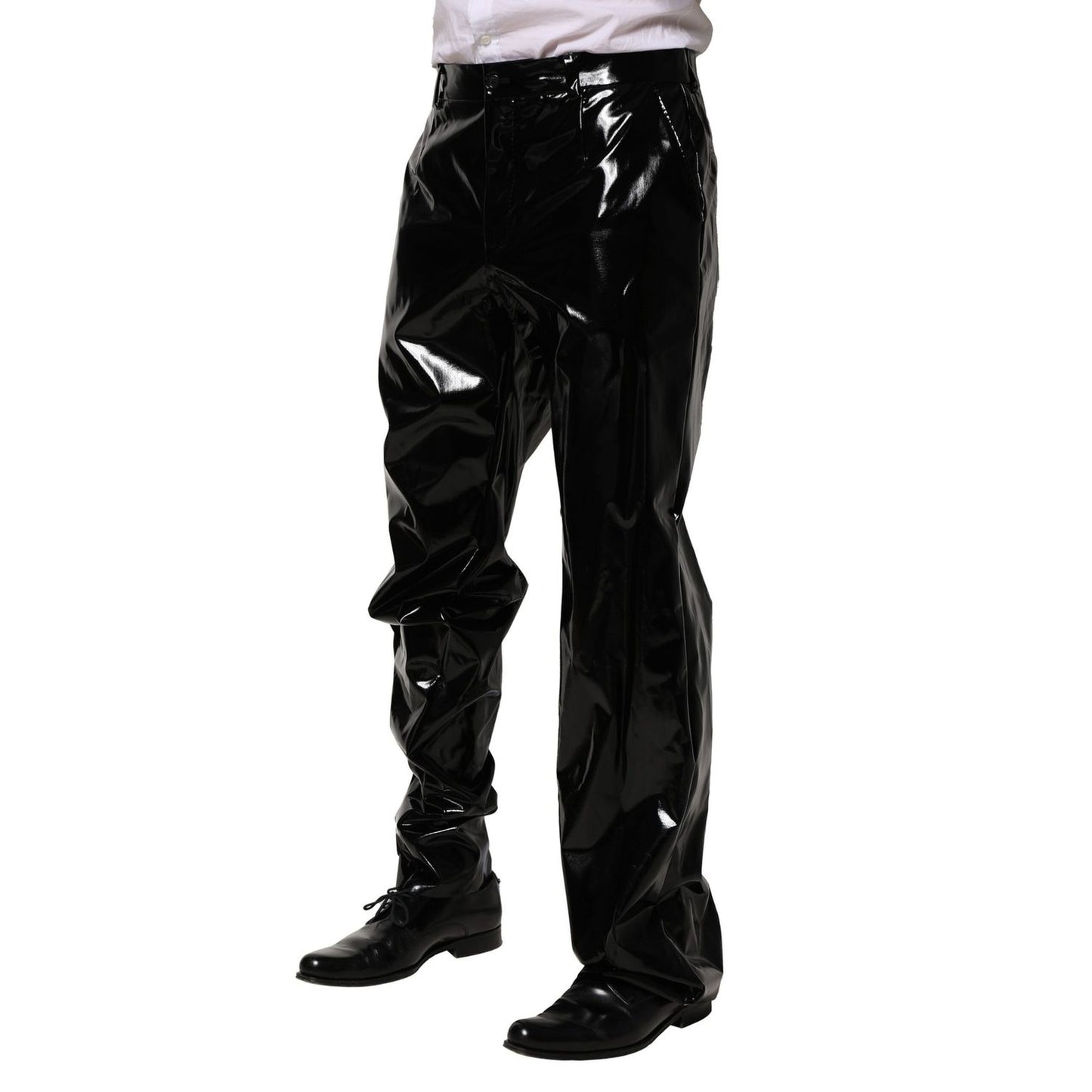 Dolce & Gabbana Black Nylon Straight Men Pants Dolce & Gabbana