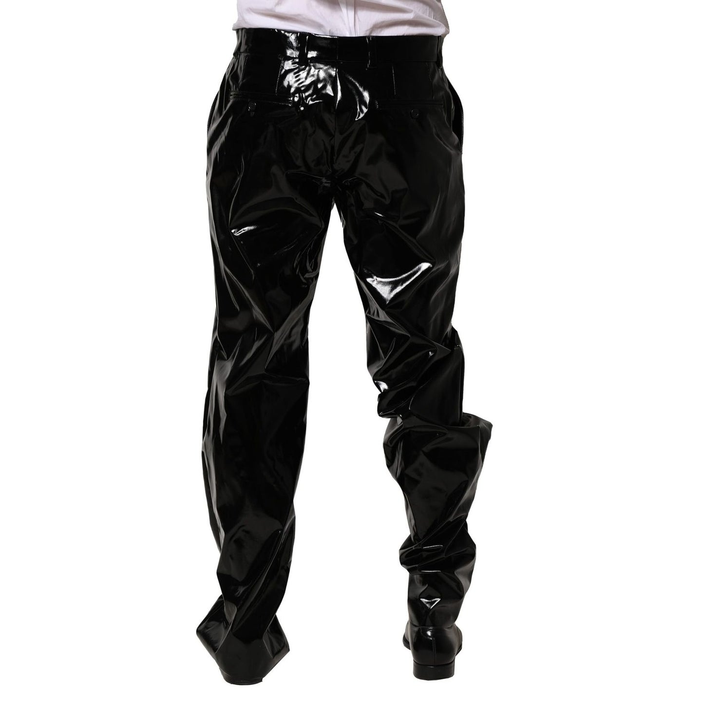 Dolce & Gabbana Black Nylon Straight Men Pants Dolce & Gabbana