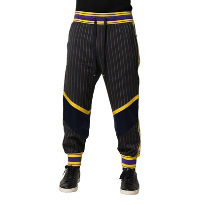 Dolce & Gabbana Multicolor Stripes Wool Jogger Pants Dolce & Gabbana