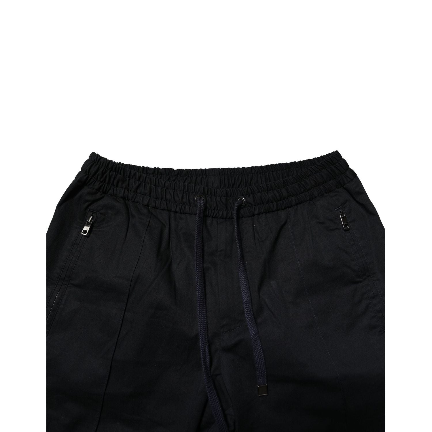 Dolce & Gabbana Black Cotton Mid Waist Jogger Pants