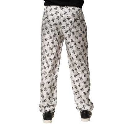 Dolce & Gabbana White Floral Silk Casual Lounge Pants Dolce & Gabbana