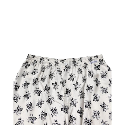 Dolce & Gabbana White Floral Silk Casual Lounge Pants Dolce & Gabbana