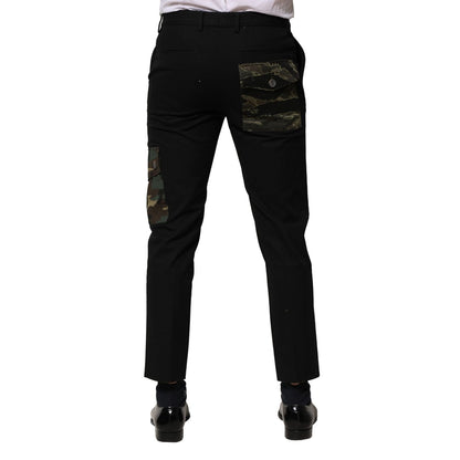 Dolce & Gabbana Black Cotton Cargo Dress Men Pants Dolce & Gabbana
