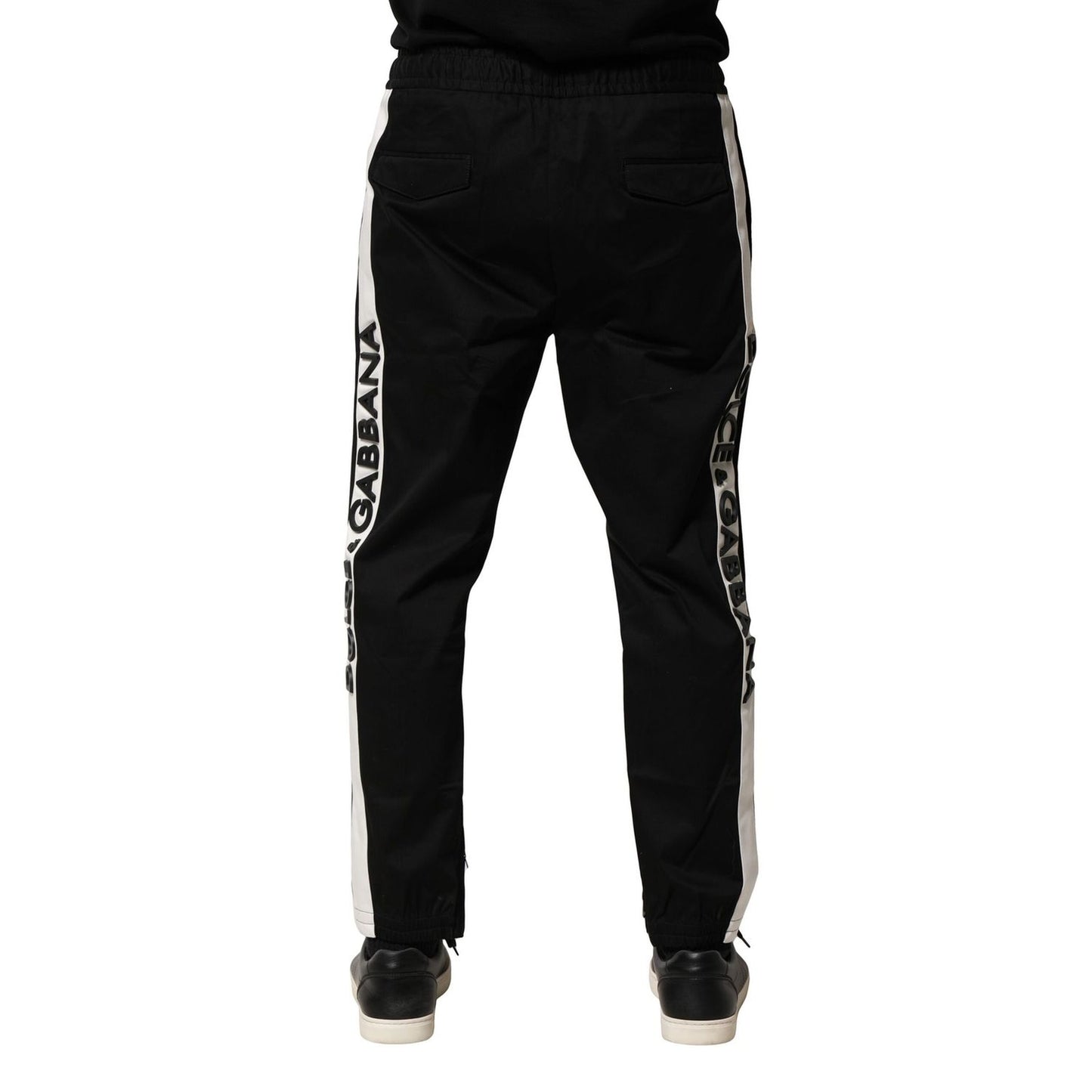 Dolce & Gabbana Black Cotton Mid Waist Jogger Pants Dolce & Gabbana