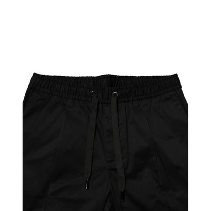 Dolce & Gabbana Black Cotton Mid Waist Jogger Pants Dolce & Gabbana