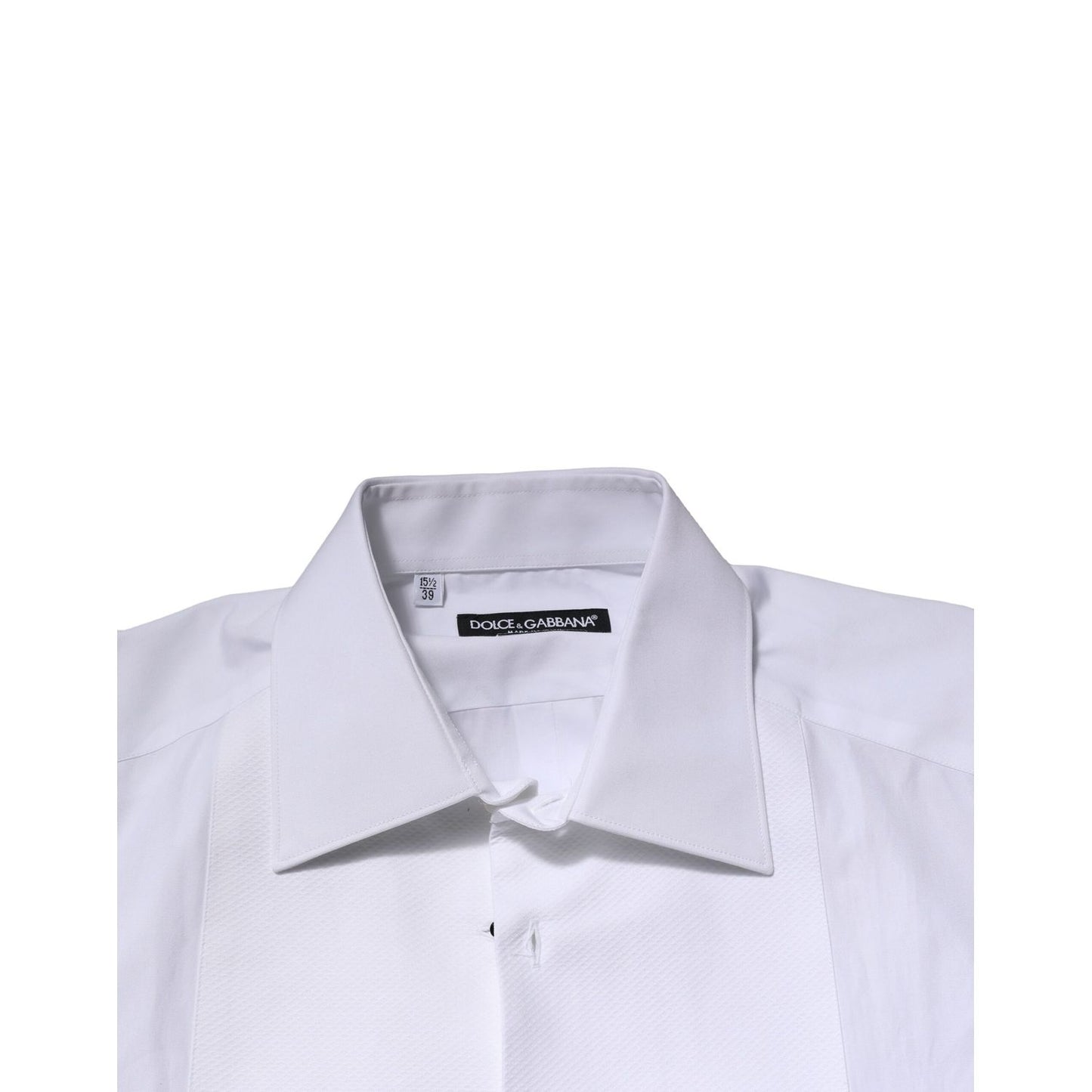 Dolce & Gabbana White GOLD Crown Cotton Dress Formal Shirt Dolce & Gabbana