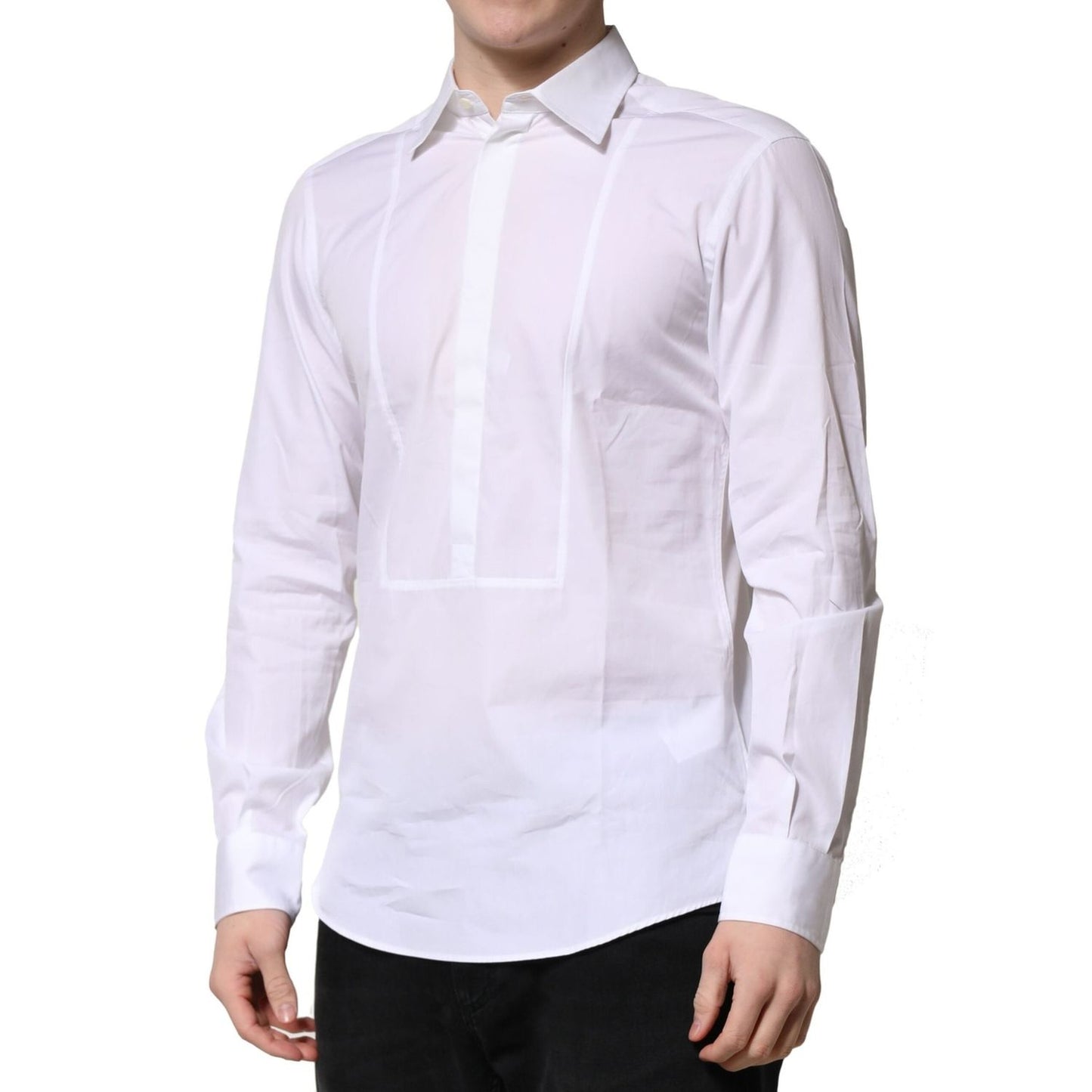 Dolce & Gabbana White Poplin Cotton Formal Men Dress Shirt Dolce & Gabbana