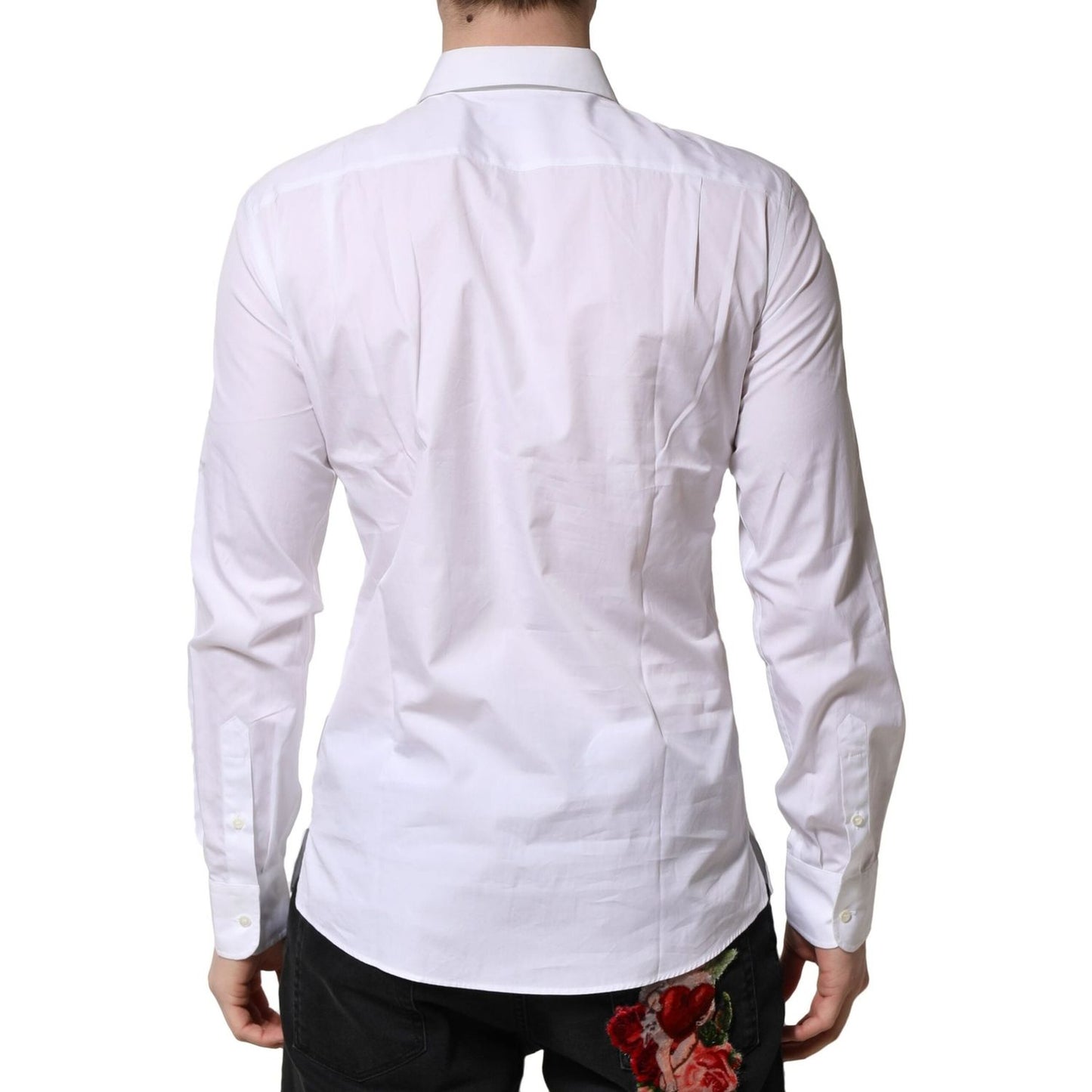 Dolce & Gabbana White Poplin Cotton Formal Men Dress Shirt Dolce & Gabbana
