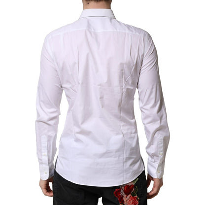 Dolce & Gabbana White Poplin Cotton Formal Men Dress Shirt Dolce & Gabbana