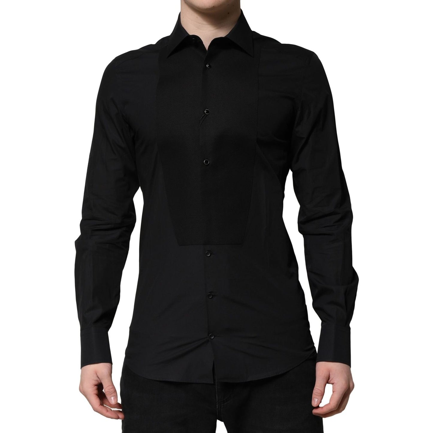 Dolce & Gabbana Black GOLD Long Sleeves Dress Formal Shirt Dolce & Gabbana