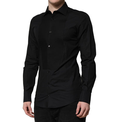 Dolce & Gabbana Black GOLD Long Sleeves Dress Formal Shirt Dolce & Gabbana