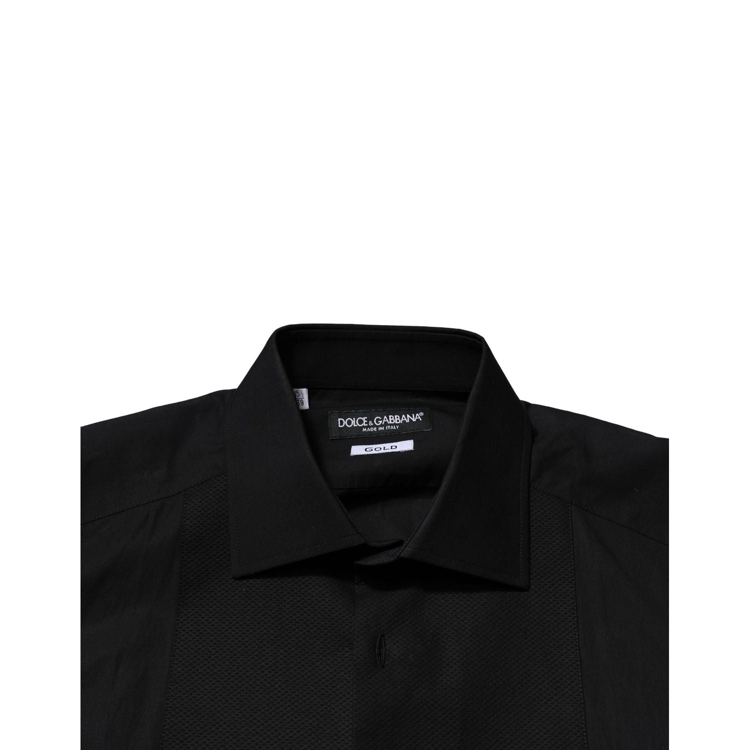 Dolce & Gabbana Black GOLD Long Sleeves Dress Formal Shirt
