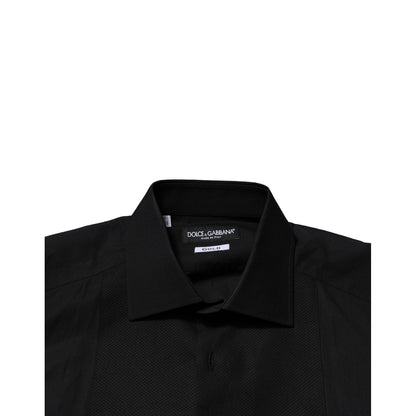 Dolce & Gabbana Black GOLD Long Sleeves Dress Formal Shirt Dolce & Gabbana