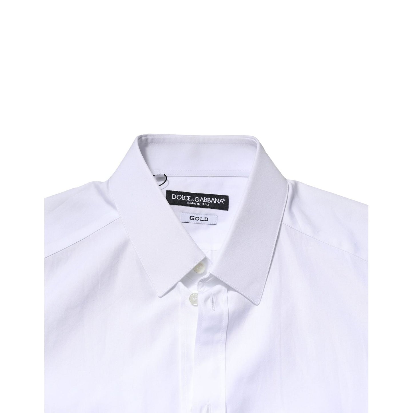 Dolce & Gabbana White GOLD Long Sleeves Men Dress Formal Shirt Dolce & Gabbana