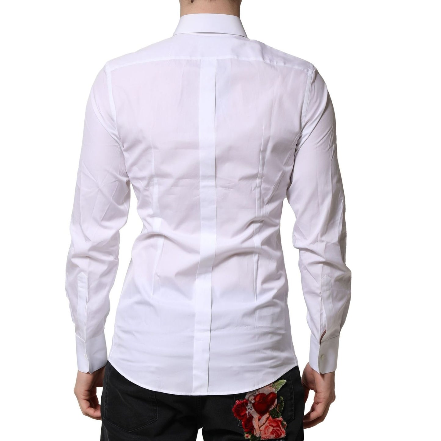 Dolce & Gabbana White GOLD Long Sleeves Men Dress Formal Shirt Dolce & Gabbana