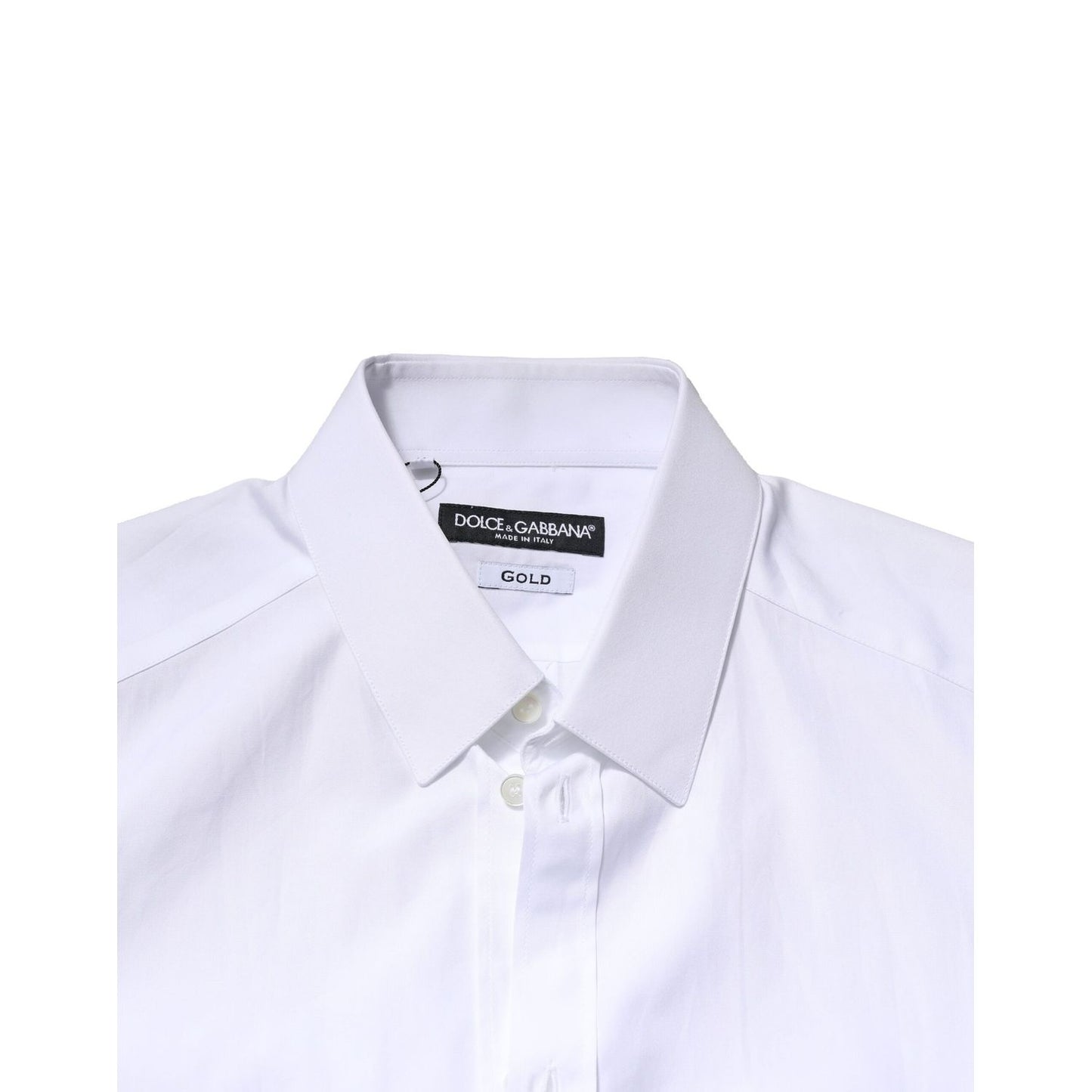 Dolce & Gabbana White GOLD Long Sleeves Men Dress Formal Shirt Dolce & Gabbana
