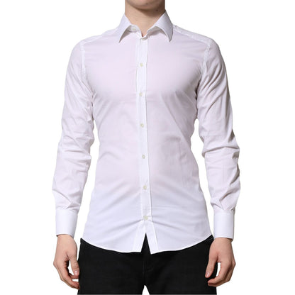 Dolce & Gabbana White GOLD Long Sleeves Men Dress Formal Shirt Dolce & Gabbana