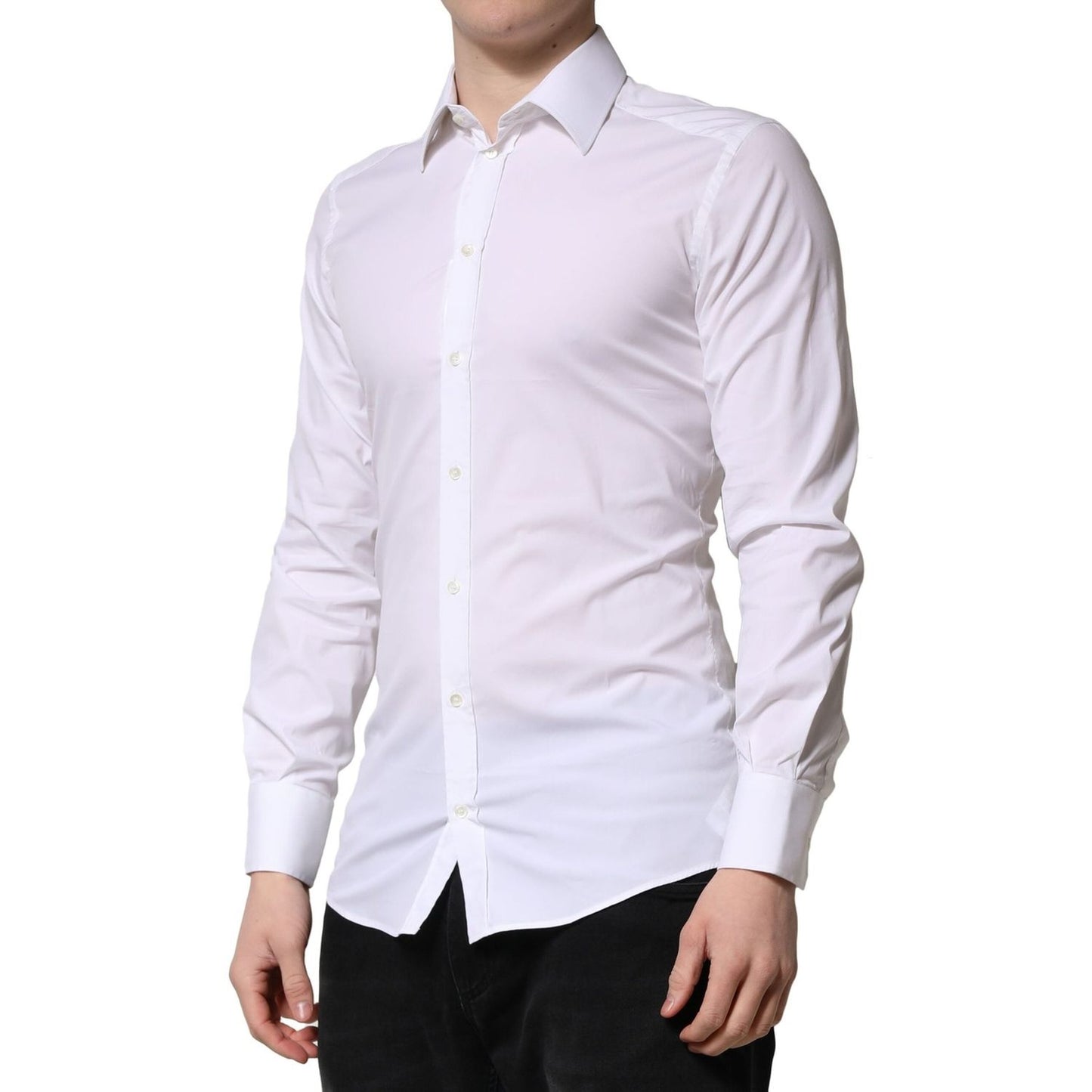Dolce & Gabbana White GOLD Long Sleeves Men Dress Formal Shirt Dolce & Gabbana