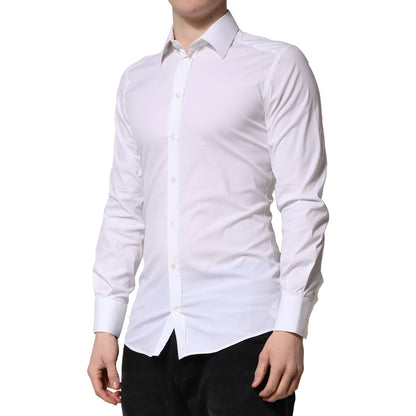 Dolce & Gabbana White GOLD Long Sleeves Men Dress Formal Shirt Dolce & Gabbana