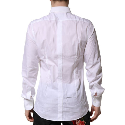 Dolce & Gabbana White GOLD Long Sleeves Dress Formal Shirt Dolce & Gabbana