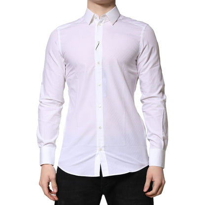 Dolce & Gabbana White MARTINI Long Sleeves Dress Formal Shirt Dolce & Gabbana