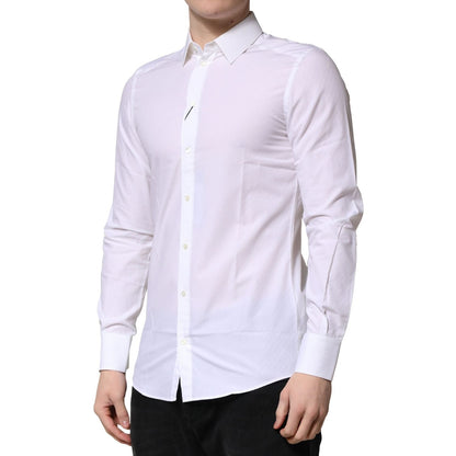 Dolce & Gabbana White MARTINI Long Sleeves Dress Formal Shirt Dolce & Gabbana