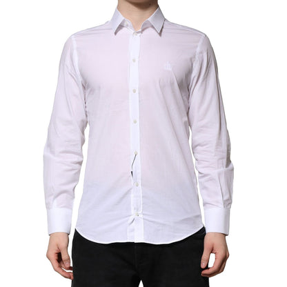 Dolce & Gabbana White MARTINI Long Sleeves Men Formal Shirt Dolce & Gabbana
