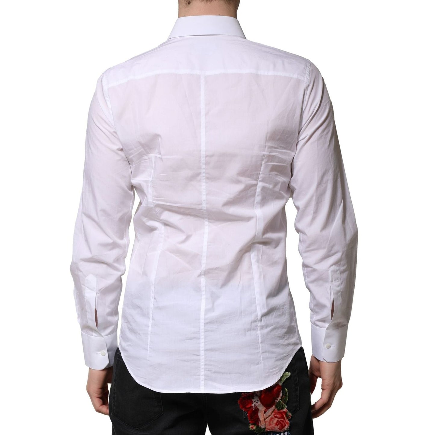 Dolce & Gabbana White MARTINI Long Sleeves Men Formal Shirt Dolce & Gabbana