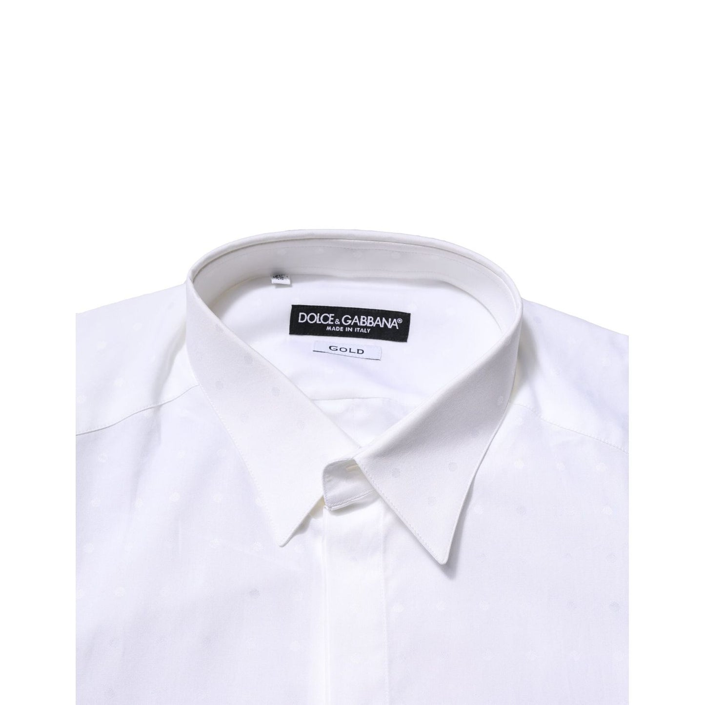 Dolce & Gabbana White Cotton GOLD Long Sleeves Formal Shirt Dolce & Gabbana