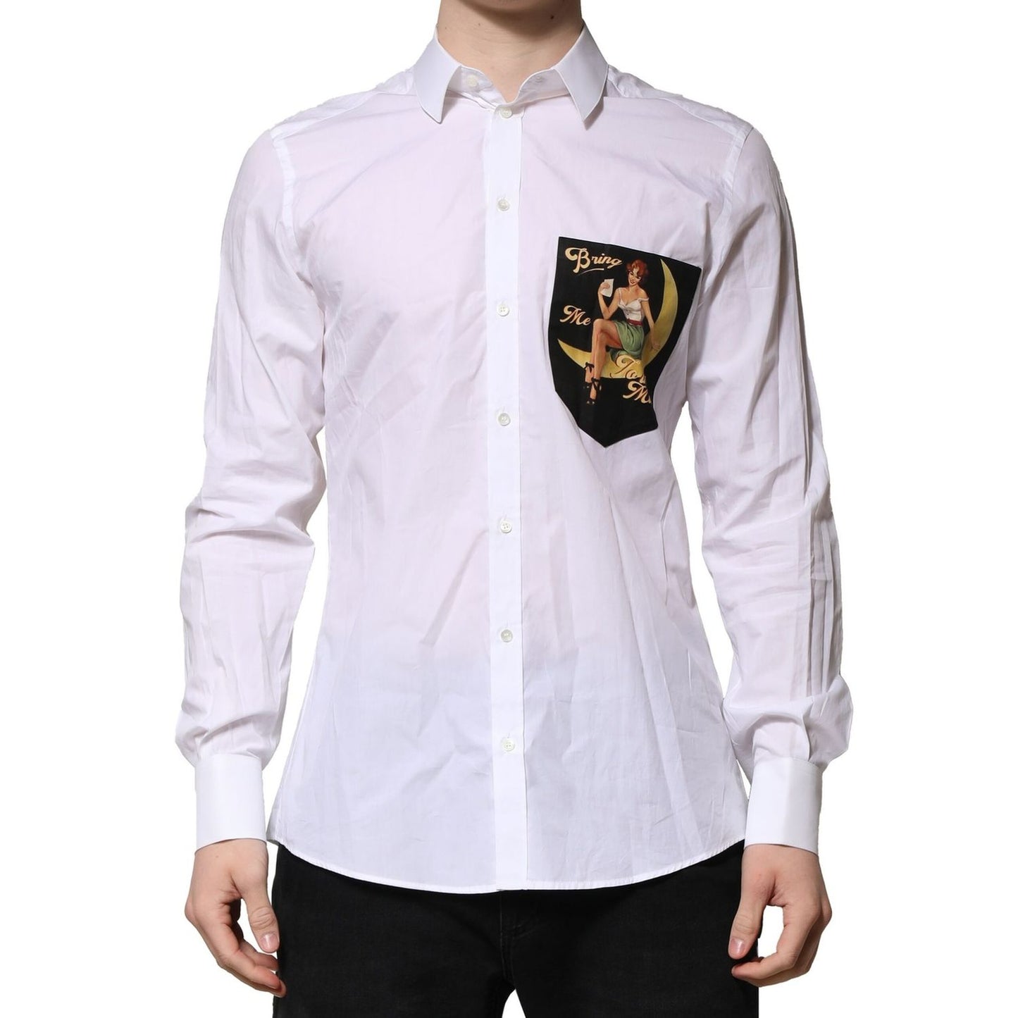 Dolce & Gabbana White MARTINI Long Sleeves Men Formal Shirt Dolce & Gabbana