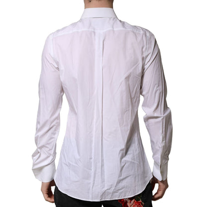 Dolce & Gabbana White MARTINI Long Sleeves Men Formal Shirt Dolce & Gabbana