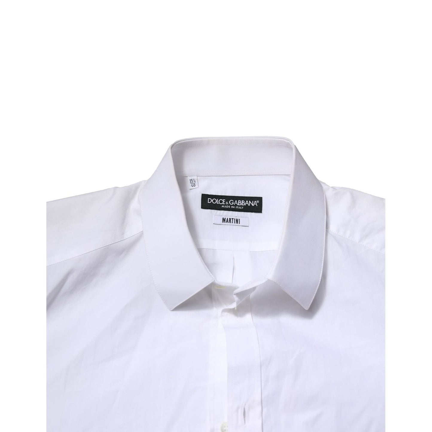 Dolce & Gabbana White MARTINI Long Sleeves Men Formal Shirt Dolce & Gabbana