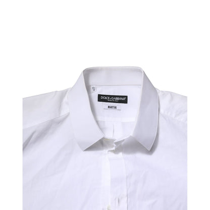 Dolce & Gabbana White MARTINI Long Sleeves Men Formal Shirt Dolce & Gabbana