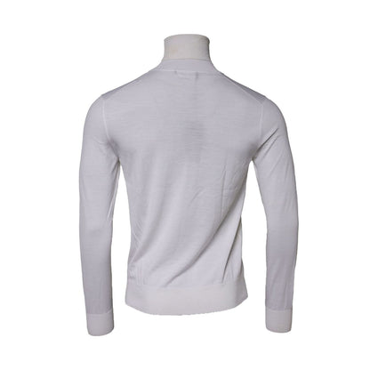 Dolce & Gabbana White Wool Turtleneck Men Sweatshirt Sweater Dolce & Gabbana