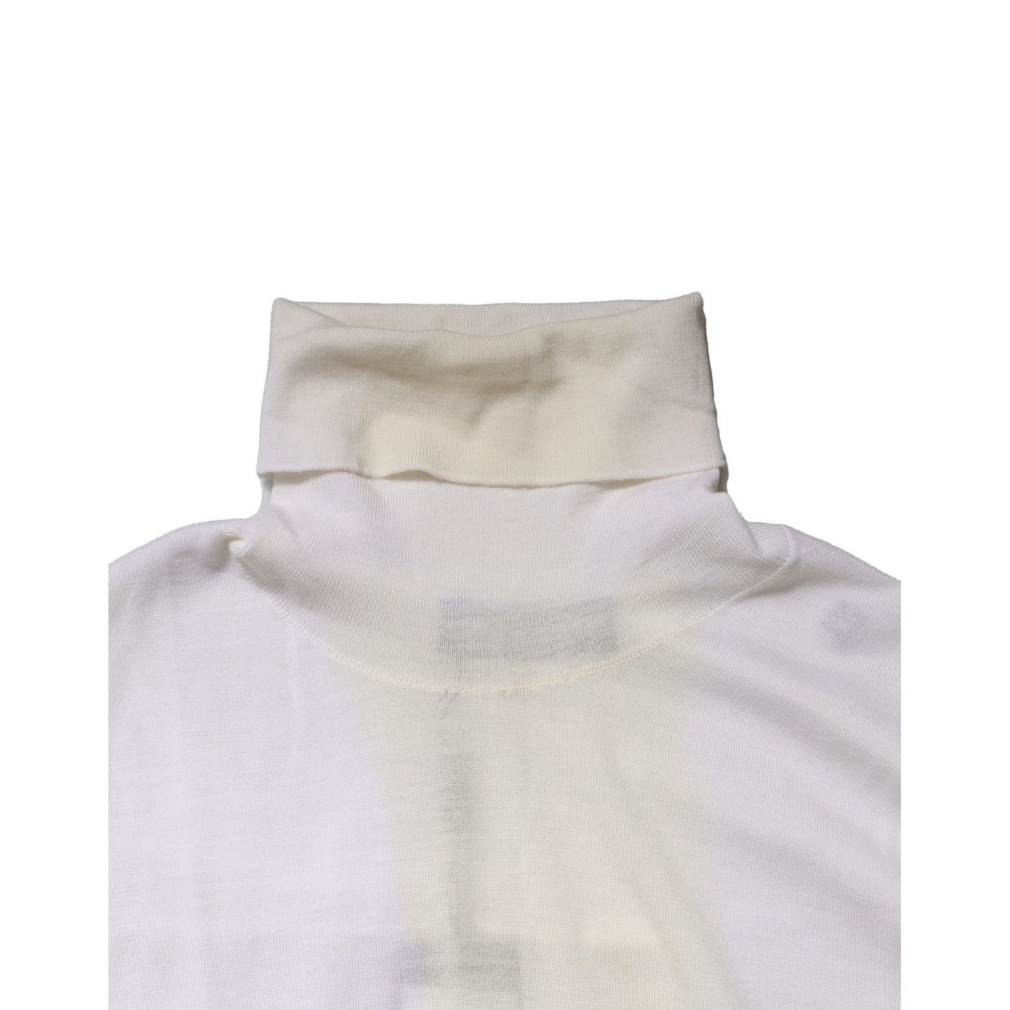 Dolce & Gabbana White Wool Turtleneck Men Sweatshirt Sweater Dolce & Gabbana