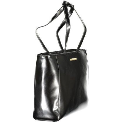 Mario Valentino Black Polyethylene Women Handbag with sophisticated dual handles and sleek design, perfect for chic ensembles.