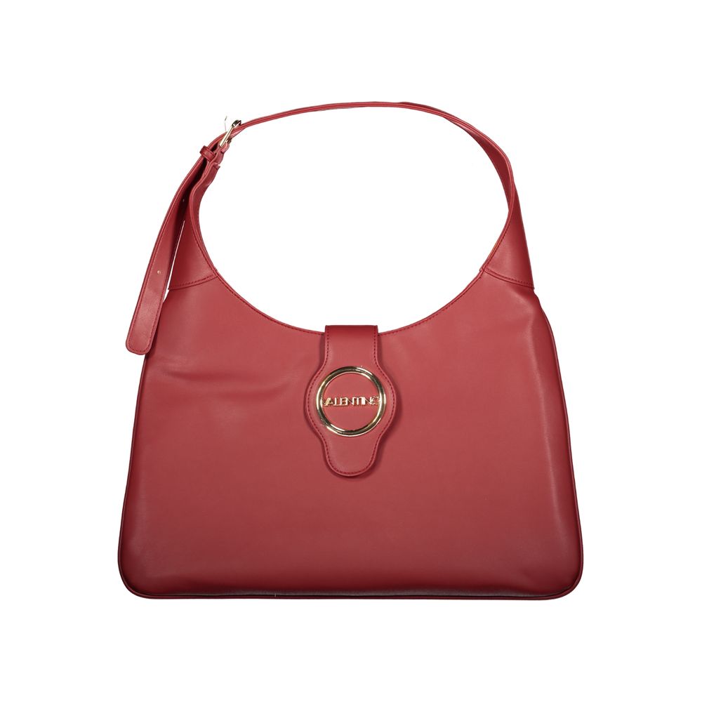 Mario Valentino Red Polyethylene Women Handbag with adjustable handle and secure closure.