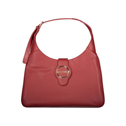 Mario Valentino Red Polyethylene Women Handbag with adjustable handle and secure closure.