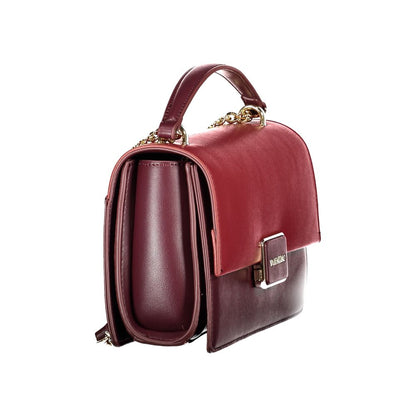 Mario Valentino Red Polyethylene Women Handbag with chain shoulder strap and luxury design.