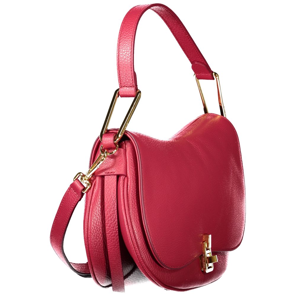 Coccinelle Red Leather Women Handbag with shoulder handle and swivel closure, showcasing Italian craftsmanship and elegant design.
