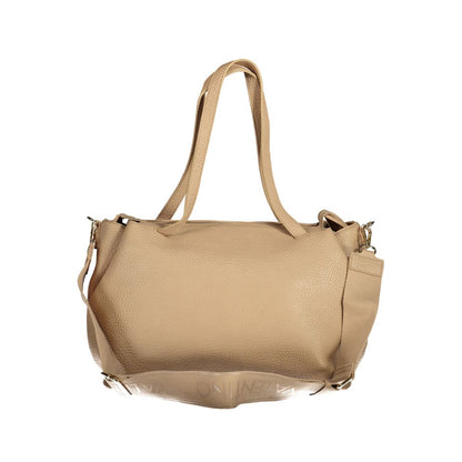Mario Valentino Beige Polyethylene Women Handbag with shoulder handles and adjustable strap