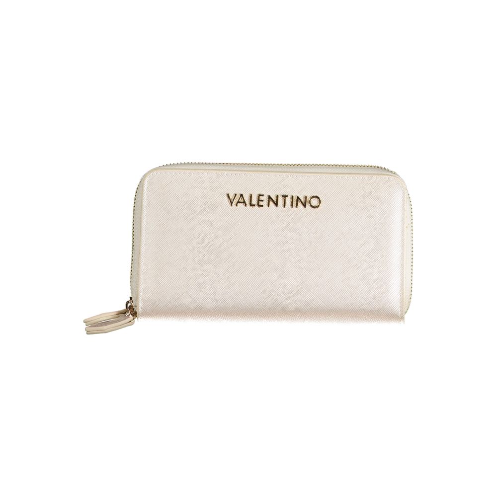 Mario Valentino Brown Polyethylene Women Wallet with zip closure and logo design