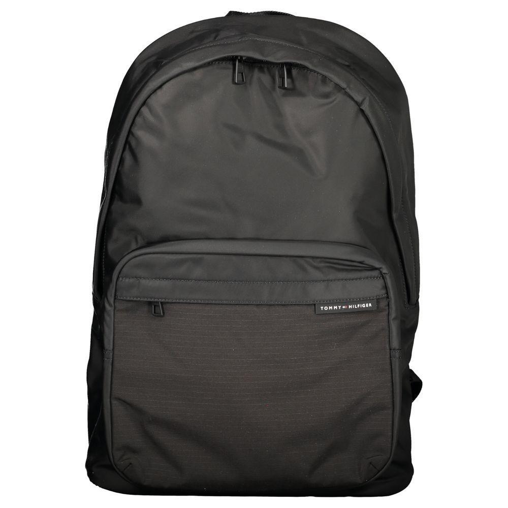 Tommy Hilfiger Black Polyester Men Backpack TO-36357
